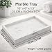 KC KULLICRAFT Natural White Marble Tray for Bathroom | Kitchen | Vanity | Desktop, Stone Organizer for Coffee Table, Dresser, Nightstand, Candles, Soap, Towel, Plant, Jewelry (10