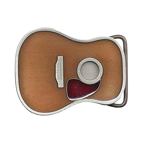 Ivory Falcon Acoustic Guitar Country Belt Buckle, Mixed Cover