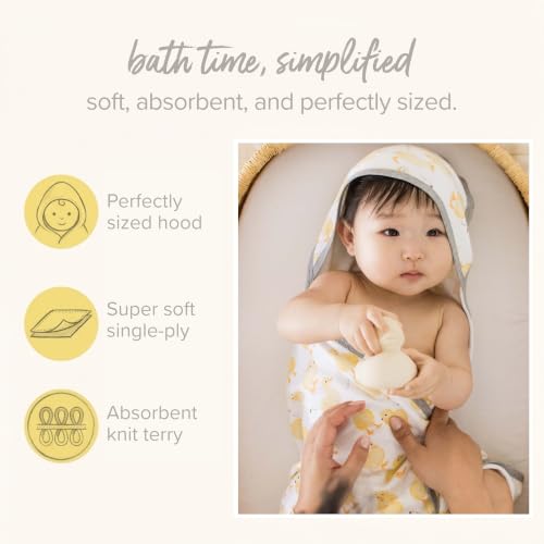Image of Burt's Bees Baby Infant Hooded Towels, Unisex Bath Essentials, 2-Pack