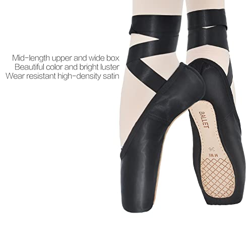 IJONDA Adult Ballet Pointe Shoes for Girls and Women with Toe Pads and Mesh Bag3