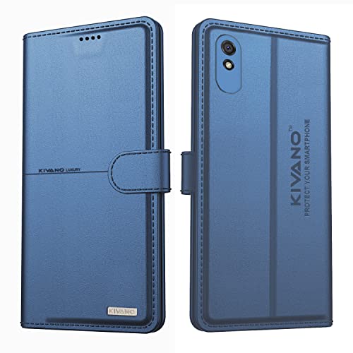 Image of KIVANO Xiaomi Redmi 9A / 9i / 9A Sport Professional Series Wallet Case | Luxurious Design | Premium | PU Leather Flip Case Back Cover | Magnetic Closure - Dark Blue