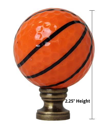 Image of Basketball Lamp Finial, Orange with Black Lining 2.25 inchh