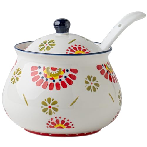 SBCGFY Tarro de cerámica para Aceite, Tarro de cerámica para Manteca de Cerdo, Tarro para Aceite de Chile, Recipiente para Aceite doméstico para cocinar en la Cocina