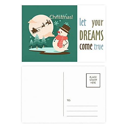 Tarjetas de agradecimiento Merry Mas con árbol de nieve de ensueño para escribir mensajes