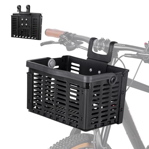 ACRUNU Folding Bike Front Basket Plastic Bicycle Basket with Handles
