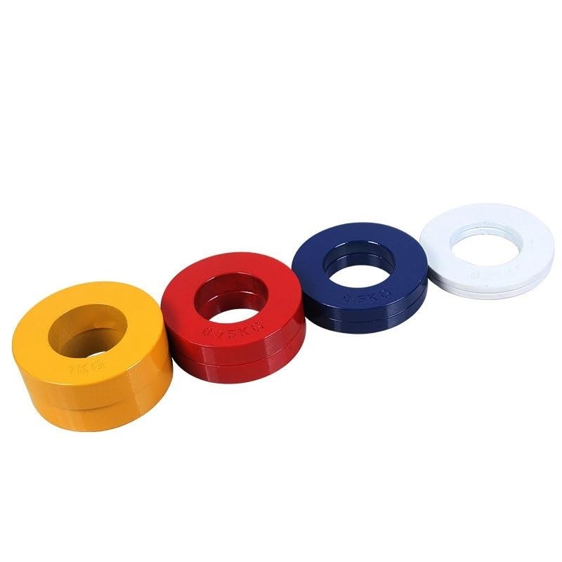 Barbell Plates Sport Iron Core Barbell Plates, Barbell Plates Men's Fitness Equipment Weight Plates For Gym Home Use, 1 Pair Pack, Hole Diameter 50mm,Inner Core Steel + Painted. (Size : 1KG yellow)