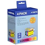 LC61 LC65 XL Compatible Ink Cartridge Replacement for Brother LC61 Ink Cartridges to use with MFC-490CW MFC-6490CW MFC-495CW MFC-J615W MFC-J410W MFC-5890CN (Black Cyan Yellow Magenta, 4-Pack)
