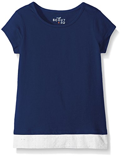 Scout + Ro Girls' Short-Sleeve Knit Top With Eyelet Trim