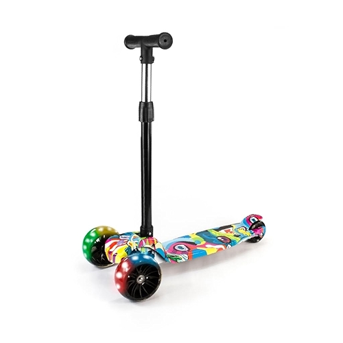Patinete Infantil 3 Rodas Com Led Dobrável - Mega Compras