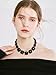Firstmeet Vintage Resin Rhinestone Necklace Semicircular Elegant Crystal Collar for Women(XL-1239-Black)