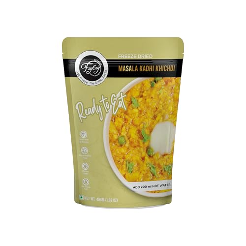 Image of FzyEzy Freeze-Dried Masala Kadhi Khichdi | Ready-to-Eat Instant Meal | Authentic Indian Comfort Food | Gluten-Free, Preservative-Free, Healthy & Tasty | 48g