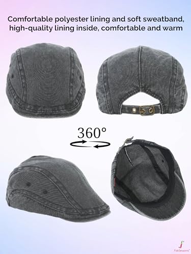 Image of FabSeasons Cotton Ivy Flat Golf Cap - Classic Newsboy Gatsby Hat for Men