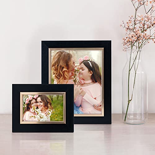 Artbyhannah 10 Pack 4X6 Black Gold Picture Frames Set With High Definition Glass For Table Top Display And Wall Mounting,Modern Photo Frame For Home Decor #TOP1
