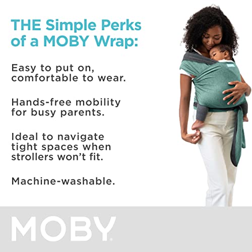 Moby Wrap Baby Carrier | Reversible Wrap | Baby Wrap Carrier For Newborns & Infants | #1 Baby Wrap | Baby Gift | Keeps Baby Safe & Secure | For All Body Types | Perfect For Mom & Dad | Jade/Grey #TOP3