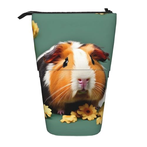 Astuccio con stampa aliena in piedi per cancelleria da ufficio astuccio retrattile per matite Porcellino dIndia Fiore Taglia unica da lavoro verde