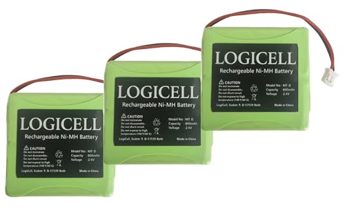 3 x Original LogiCell Akku für AVM Fritz!Fon MT-D, Medion MD81877 / MD82877 / MD82772, Audioline Slim DECT 500/502, T-Com Sinus A201 / A702, 5M702BMX NIMH Telefon Accu 600mAh 2,4V