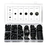 EASYEAH 200PCS Rubber Grommet Kit - M7.14 to M25.4 Rubber Plugs for Round Holes, Waterproof Firewall Wire Grommet for Automotive, Industrial & Home-1/4, 1/2, 3/8, 5/8, 3/4, 7/8, 1 Inch Hole Covers