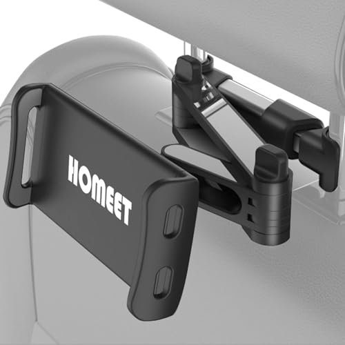 Homeet Support Tablette Voiture Appui-tête Support Extensible de Tablette de Siège de Voiture Rotation à 360°, pour 4,4