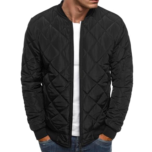 Men's Diamond Quilted Puffer Down Jacket Packable Lightweight Water Resistant Insulated Puffy Coat for Business Travel