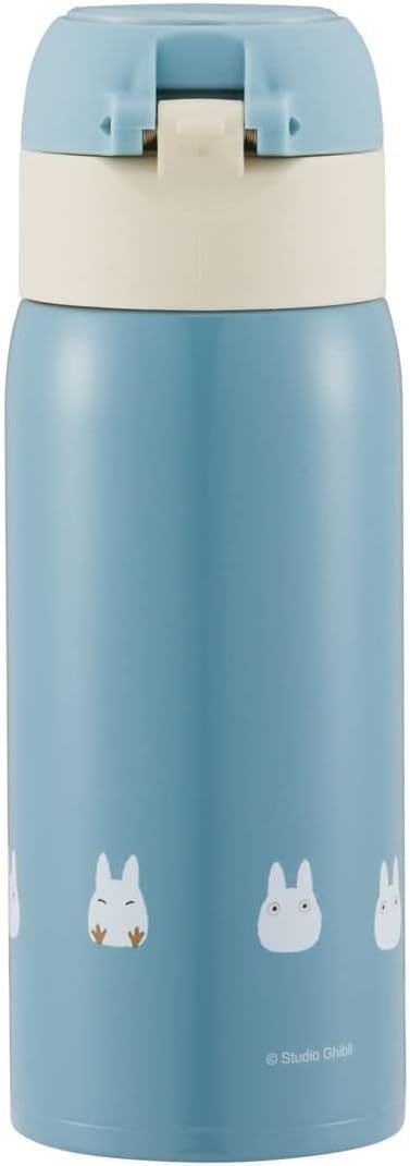 Skater STOT3ST-A My Neighbor Totoro Straw Mug Bottle, 11.8 fl oz (350 ml), Hot and Cold Retention, Stainless Steel, Water Bottle, One-Touch Open