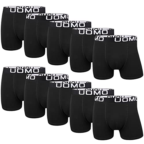 L&K 10er Pack Herren Retroshorts Boxershorts Baumwolle Schwarz Mehrfarbig...