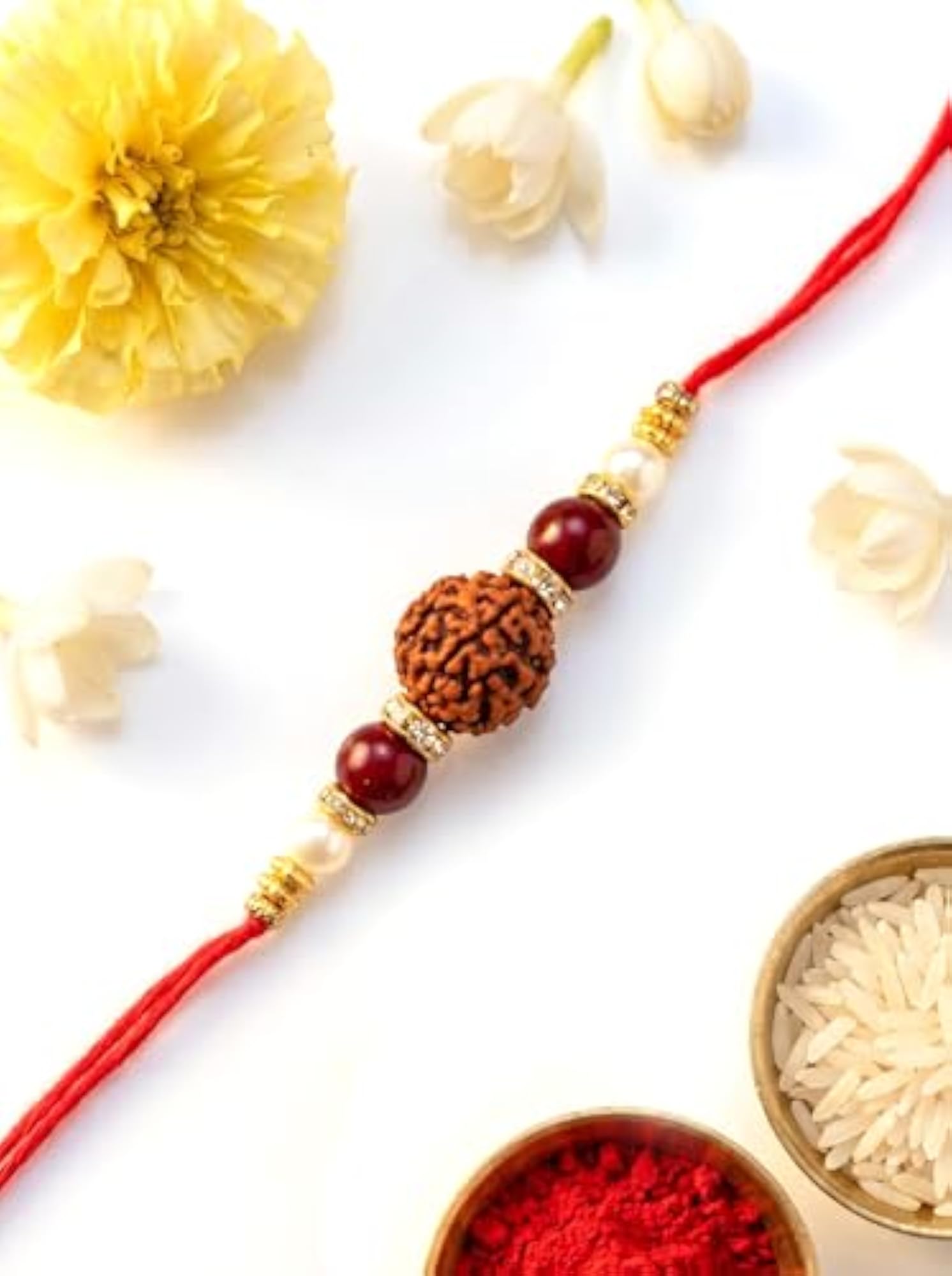 Plated Rudraksha Studded Bhaiya Rakhi