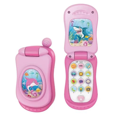 Toy Phone Baby Phone Toy for 1-6 Year Old Boys Girls Music Fake Mobile Phone Toy Gifts for Toddler Age 2 3 4 5 Play Phone Toys Gifts for Boys Girls Kids Age 6M+