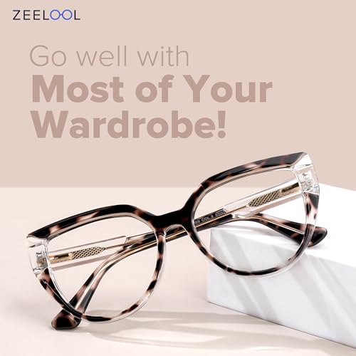 Image of Zeelool Stylish Oversized Cat Eye with Clear Lens for Women Joyce JGT550502-07 Tortoise