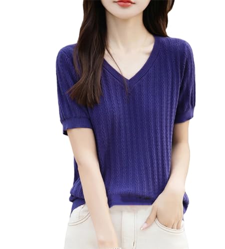 T-shirt d'été en coton pour femmes ample pour masquer les imperfections