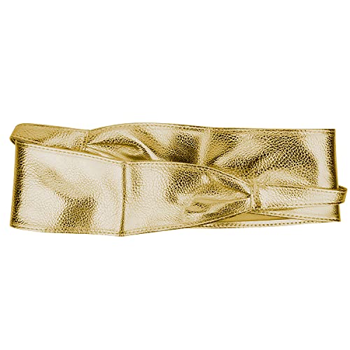 Women's Obi Soft PU Leather Fashionable Waistbelt Bow Tie Wrap Bowknot 95mm Wide4