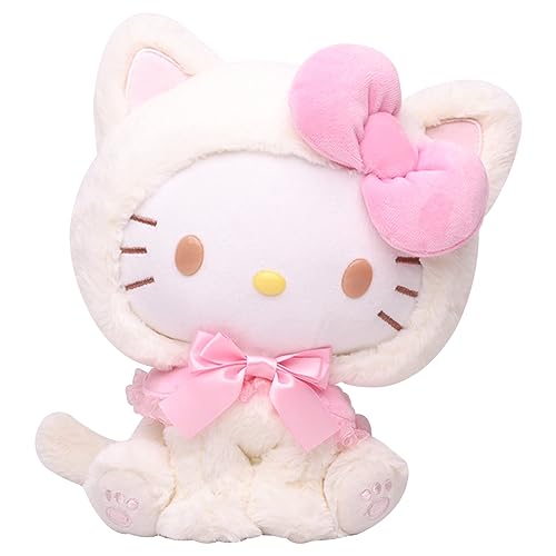 Hello Kitty Plüschtier Kuscheltier Hello Kitty Plüschtier Spielzeug Kurzem Plüsch Stoff und PP-Baumwollfüller,Weich & Waschbar Anime Puppe Stuffed Gift for Children, Girls, Boys