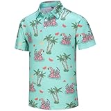 Polo para hombre, divertido polo de golf para hombre, manga corta, rendimiento que absorbe la humedad, ajuste seco, polo de golf para hombre, Calavera hawaiana, Small