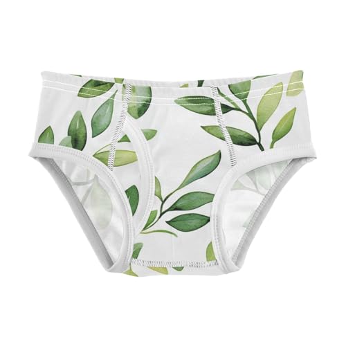 KLL Green Branch Olive Seamless Pattern Little Boys Comfort Training Underwear Cute Children Undies