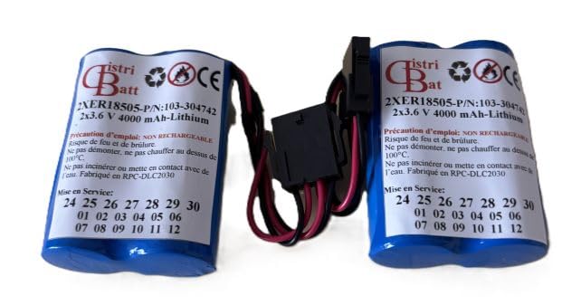 Pile Alarme Visonic 2XER18505M 103-304742 batterie lithium 3.6V 4.0Ah pack double