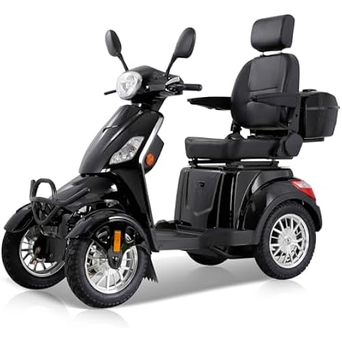 Mobility Scooters for Seniors & Adults 500lbs Capacity - 800W All Terrain Electric Powered Mobility Cart - Heavy Duty Mobility Scooter for Elderly w/Charger Remote Keys (Black)