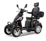Mobility Scooters for Seniors & Adults 500lbs Capacity - 800W All Terrain Electric Powered Mobility Cart - Heavy Duty Mobility Scooter for Elderly w/Charger Remote Keys (Black)
