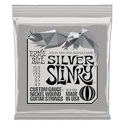 Ernie Ball John Mayer Silver Slinky Nickel Wound Electric Guitar Strings – 10.5-47 Gauge - Les Beatles, Paul McCartney, John Lennon, RIngo Starr, George Harrison