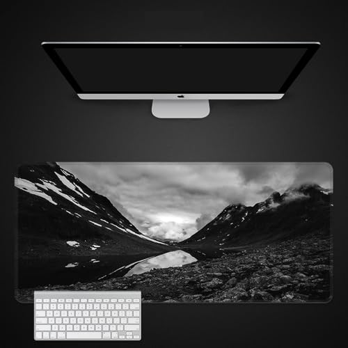 北欧スタイル、 XL (80cm x 30cm)、拡張大型マウスマット デスクパッド、ステッチエッジ 、滑り止めラバーベース、キーボードパッド (11.8 x 31.5インチ) (Yunyong)、ZY-3184