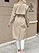 Fisoew Women's Double Breasted Trench Coats Causal Windproof Long Lapel Pocketed Overcoat with Belt