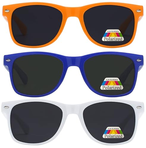 OWL 3 Pack Kids Sunglasses, UV Protected Polarized Anti-Glare Sunglasses for Toddlers, Colorful Childrens Sun Glasses2