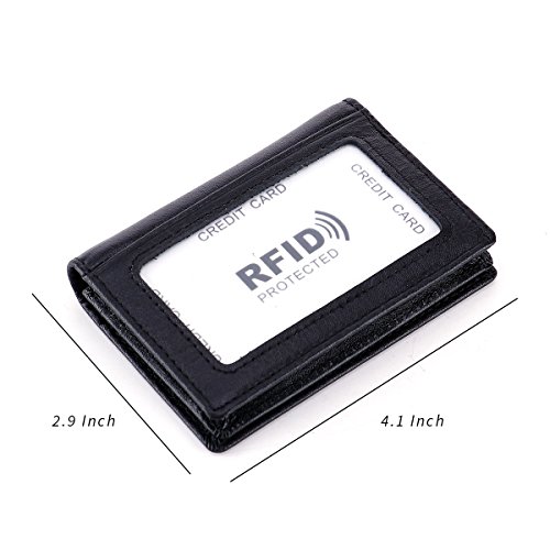 Men’s Bifold Front Pocket Wallet Genuine Leather RFID Blocking Card Billfold3