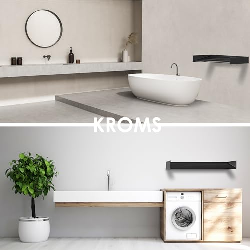 KROMS Wäscheständer Ausziehbar XXL Full Color Schwarz 120cm – 8,4m Trockenlänge - Wäschetrockner Wand - Wäscheständer Wand