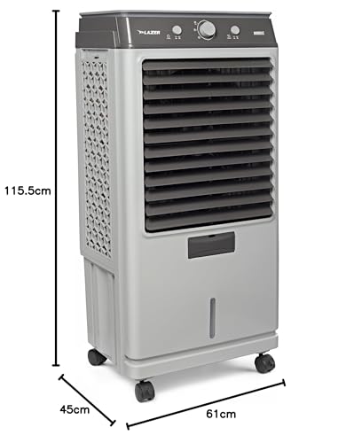 Image of Lazer 70 L Desert Air Cooler (Grey, Nimbus coming with Large Ice Chamber with glasstop) | 3 Side Honeycomb & Woodwool Cooling Pad | Cooler For Room /Home
