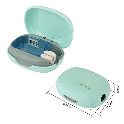 NewWay Mini UVC Toothbrush Cover Rechargeable Travel Toothbrush Case with Holder and Silicone Cover for Houshold and Traving or Business Trip Green