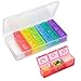 Produktbild HONZUEN Tablettenbox 7 Tage morgens mittags abends, Frei von BPA Pillendose 7 Tage 3 Fächer Wöchentliche Pillenbox, Tragbare Medikamentenbox 7 Tage 3 Fächer,Tablettendose 21 Fächer
