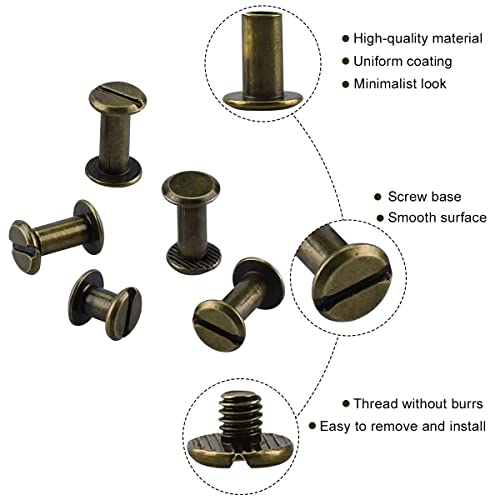 Enenes Chicago Screw 90 Sets Screw Post 3 Sizes Belt Screws 1/4 3/8 1/2 Inch Medal Binding Screw Posts For Leather Decoration Bookbinding Crafts (Copper) #TOP1