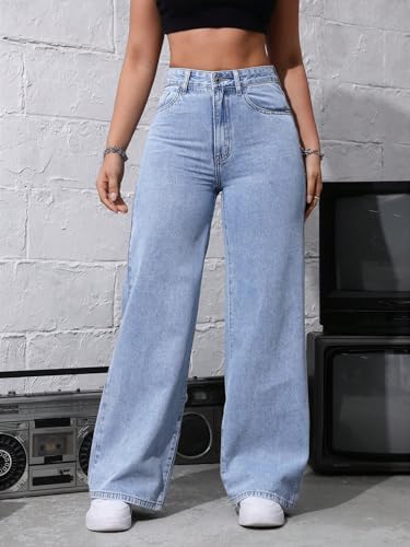 Image of Glossia Women Baggy Jeans || Women Jeans Pant || Baggy Jean's for Women's High Waist || Straight Jean's for Women's || Ladies Jean,s for Woman || Loose Jean,s for Woman Stylish (B0DSC97GJN)