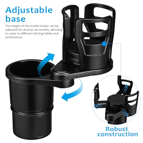 Portavasos multifuncional 2-en-1 negro para auto miniatura 3