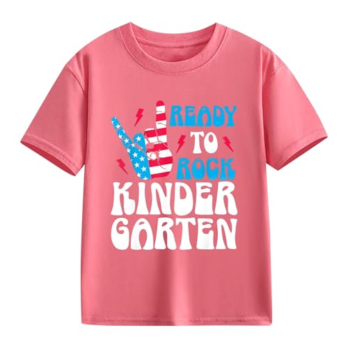 Girls Letter Print Short Sleeve Back to School Shirt First Day of Preschool T-Shirt Crewneck Cotton Tees Tops Clothes2