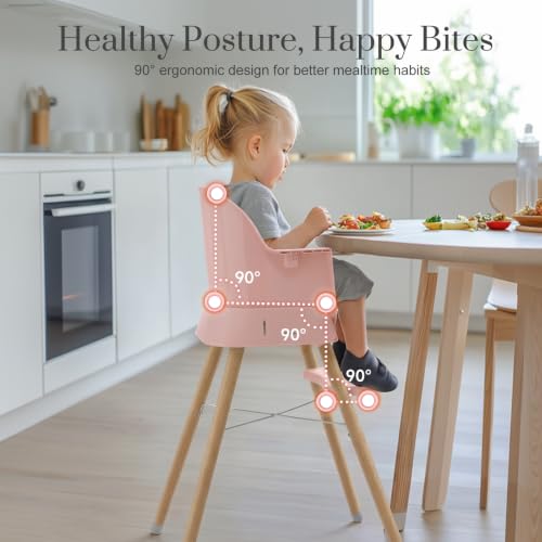 Image of Mallify 6 in 1 Convertible Baby High Chair with Removable Double Tray | Adjustable Infant Booster Seat, Steel Frame, Highchairs for Babies and Toddlers with 5-Point Harness, Easy to Clean & Install